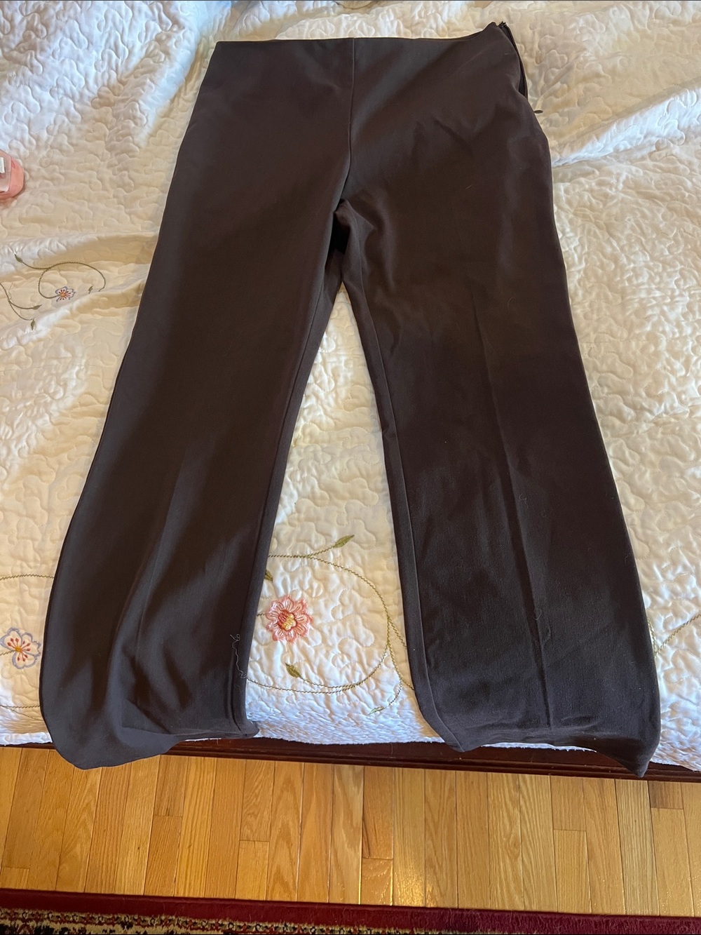 Brown Full-Length Stretch Pants
